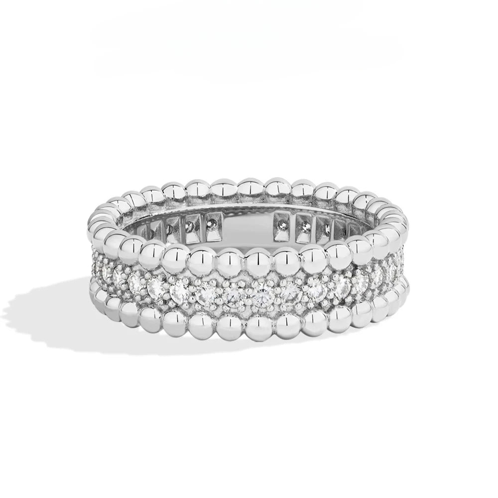 2026 Luxury Round-cut S925 925 Silver-plated Artificial Moissanite Eternal Ring for Women Party Jewelry Holiday Gift
