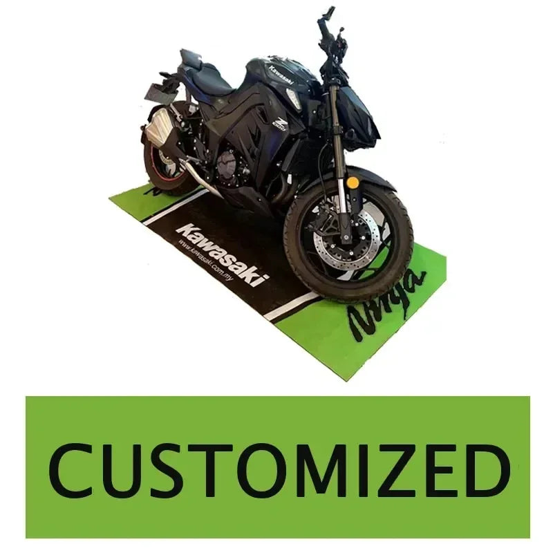 Garage Mat Motorcycle Carpet Racing Cool Moto Display Kawasaki Carpet for Kawasaki Motorcycle Area Rug Anti-slip Floor Decor Rug