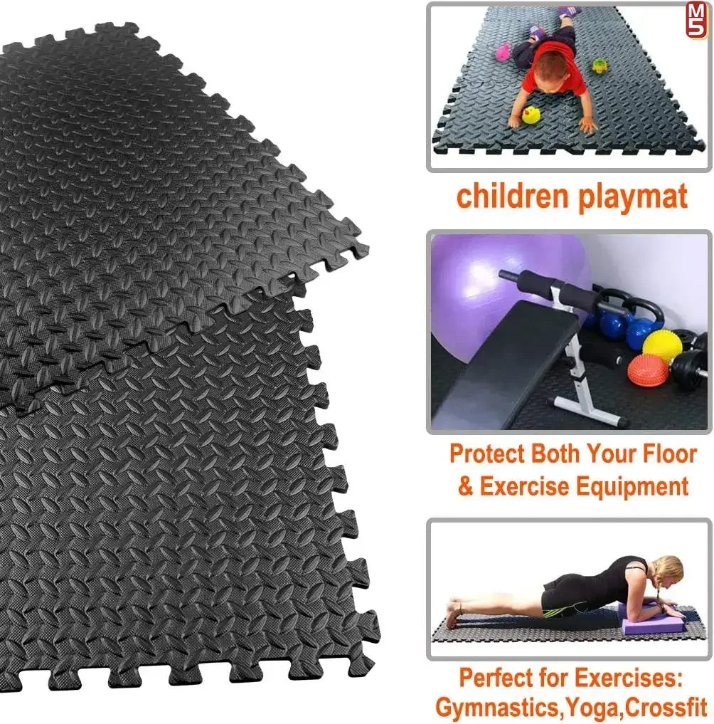 1-20PCS Soft Foam Interlocking Carpet Tiles - Non-Slip Puzzle Floor Mats Ideal for Home Gym and Baby Playroom Rugs for Bedroom