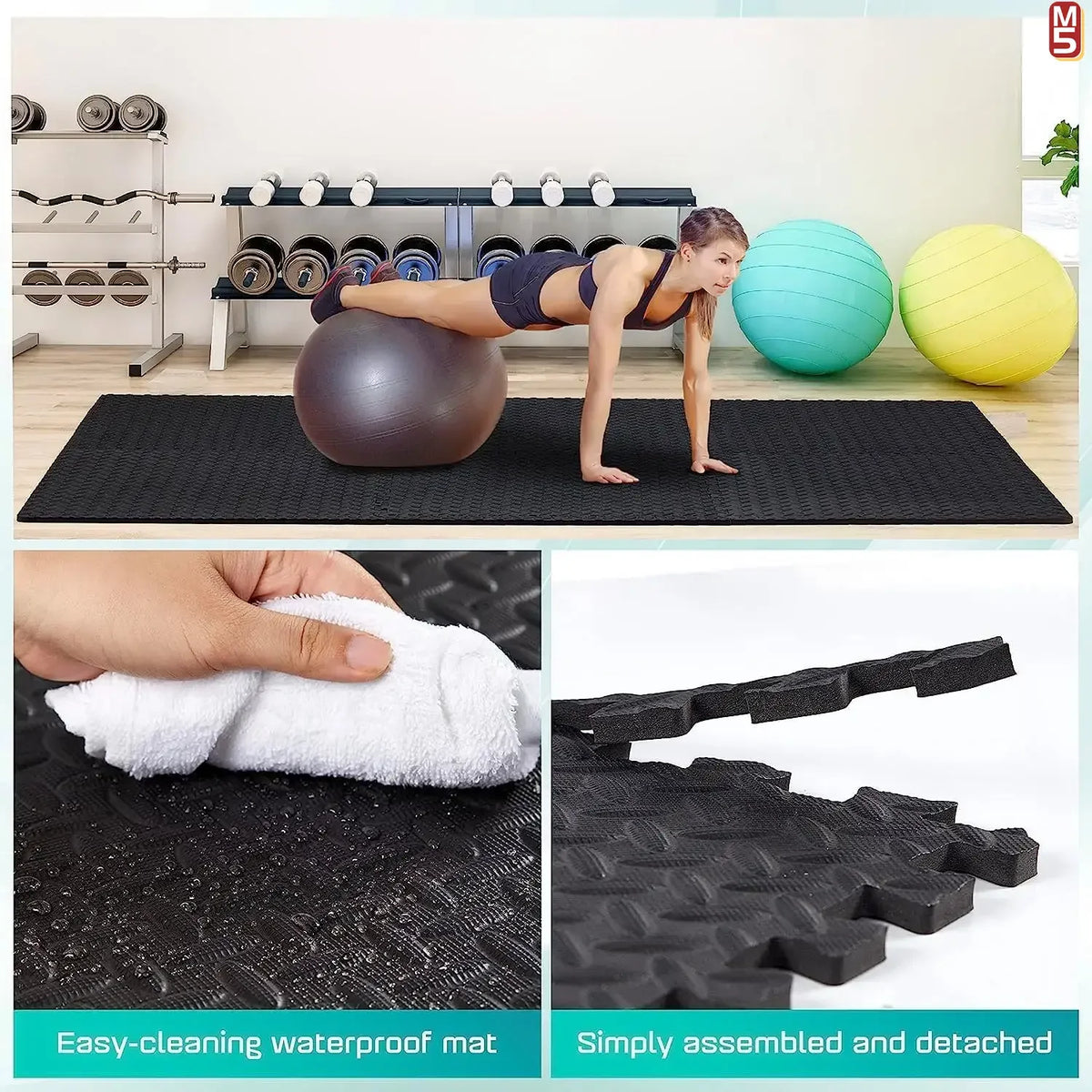 1-20PCS Soft Foam Interlocking Carpet Tiles - Non-Slip Puzzle Floor Mats Ideal for Home Gym and Baby Playroom Rugs for Bedroom