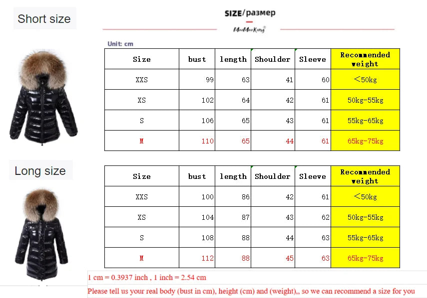 Maomaokong Winter Jacket Women Real Fur Coat Parkas Duck Down Lining Coat Real Raccoon Fur Collar Warm Black Streetwear