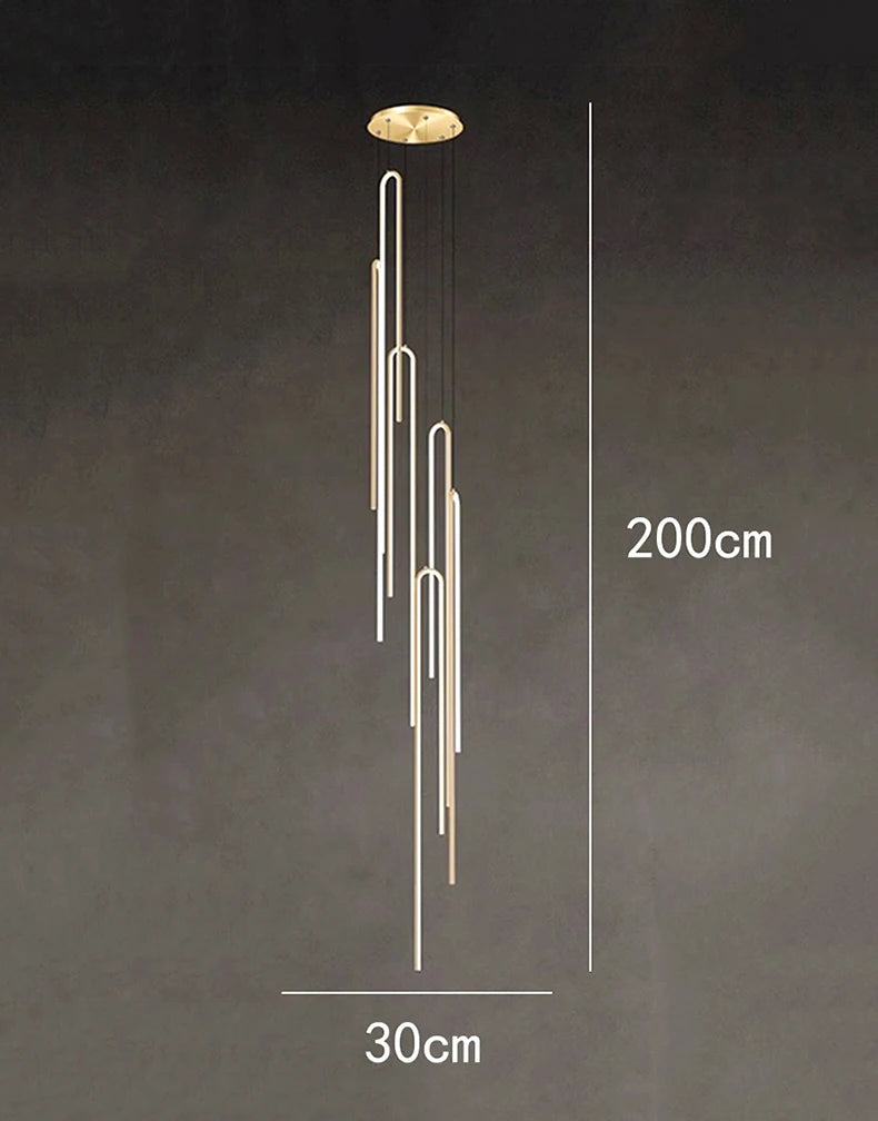 Modern ring stairs led lights pendant light lamps for living room led Chandeliers for dining room hanging light indoor lighting