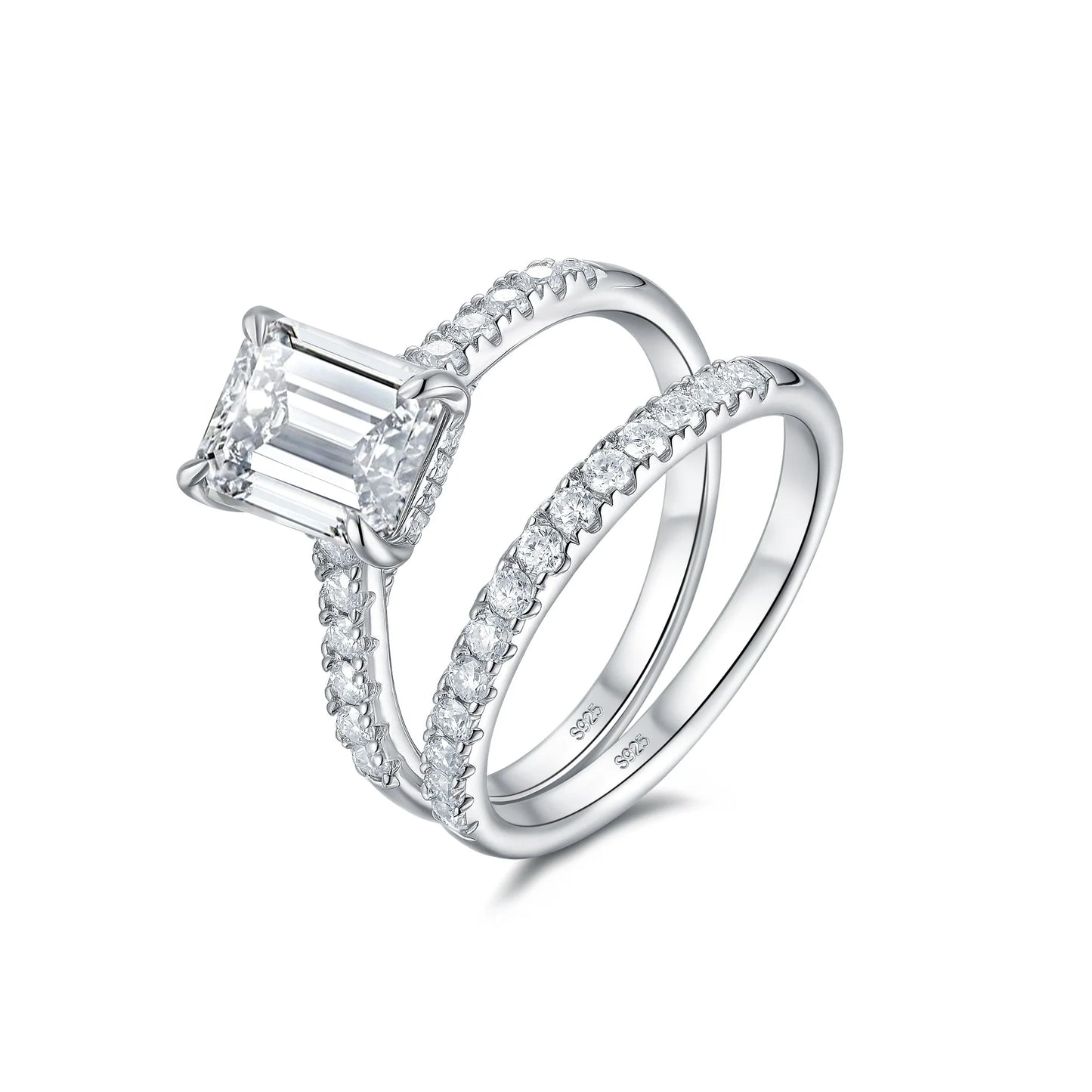 Newshe Moissanite Bridal Rings Set for Women D Color VVS1 Radian Oval Cut Engagement Ring 925 Sterling Silver Luxury Jewelry