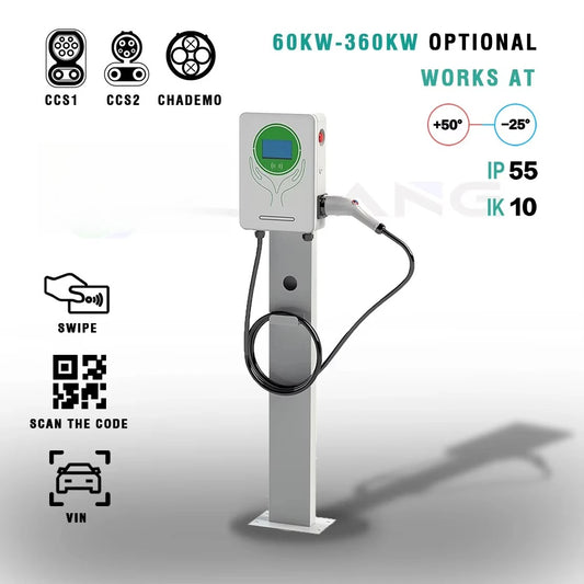 Commercial Use 4.3-Inch IP66 Protected 7KW 22KW 32A 5m Cable New GB Standard Wall-Mounted Charging Station for EV Cars
