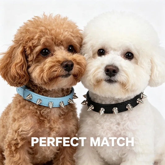 Pet Sharp Spiked Dog Collar Studded Anti Bite Leather Studded Collars Pet Neckwear Tactical Adjustable Safety Collars Products