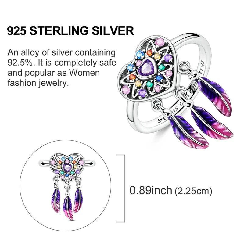 Original 925 Sterling Silver Ring Sun Star Moon Love Bowknot Sunflower Ring For Women Wedding Anniversary Ring Jewelry Gift
