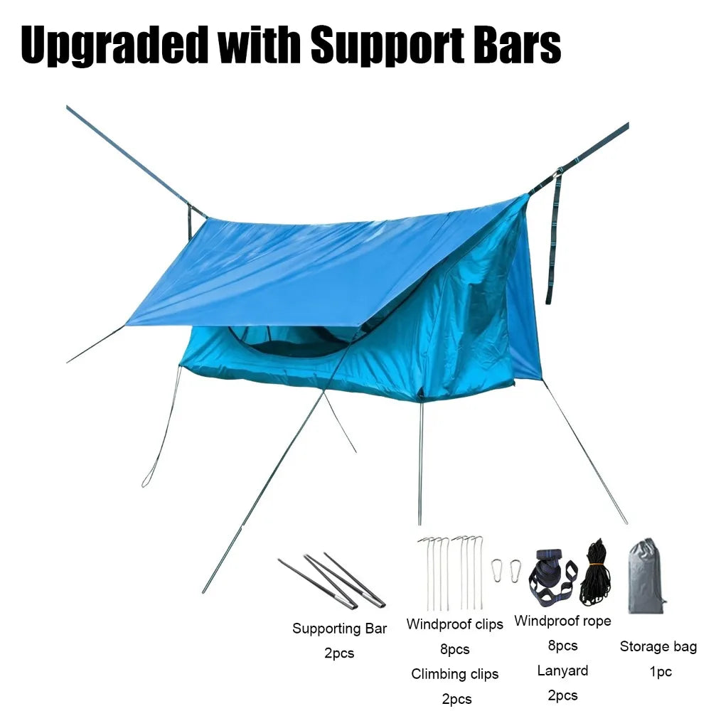 200x80cm Mosquito Net Hammock Sunshade Canopy Rainproof Outdoor Camping Shelter with Mosquito Net Portable Swing Hammock