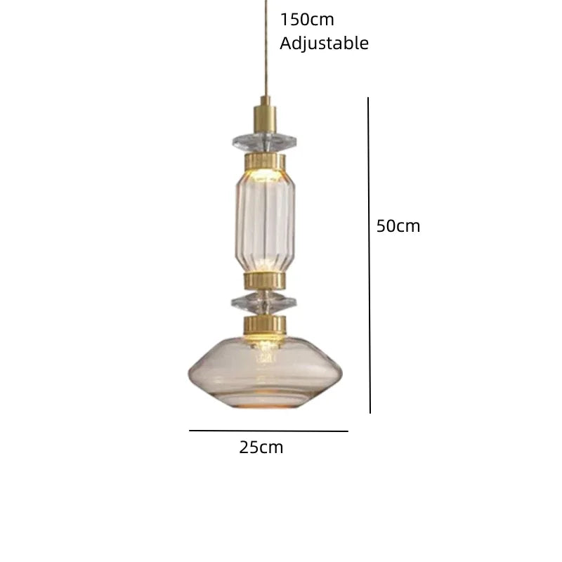 Modern Pagoda Home Design Glass Led Pendant Lights for Living Dining Table Room Apartment Bar Counter Simple Lusters Luminaires