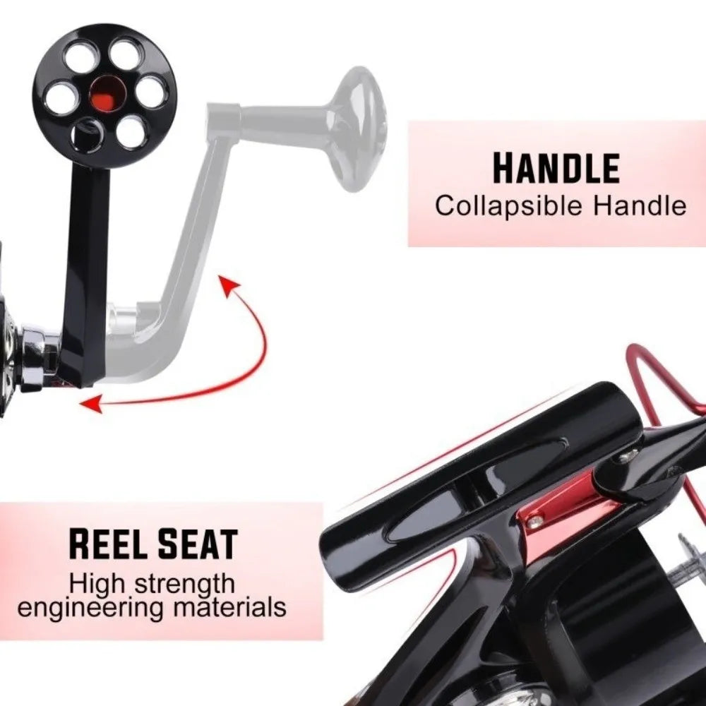 Durable Max Drag 12KG Fishing Reel 5.2:1 1000-7000 Spinning Reels Lightweight Low Noise Sea Fishing Tool Fishing Accessories