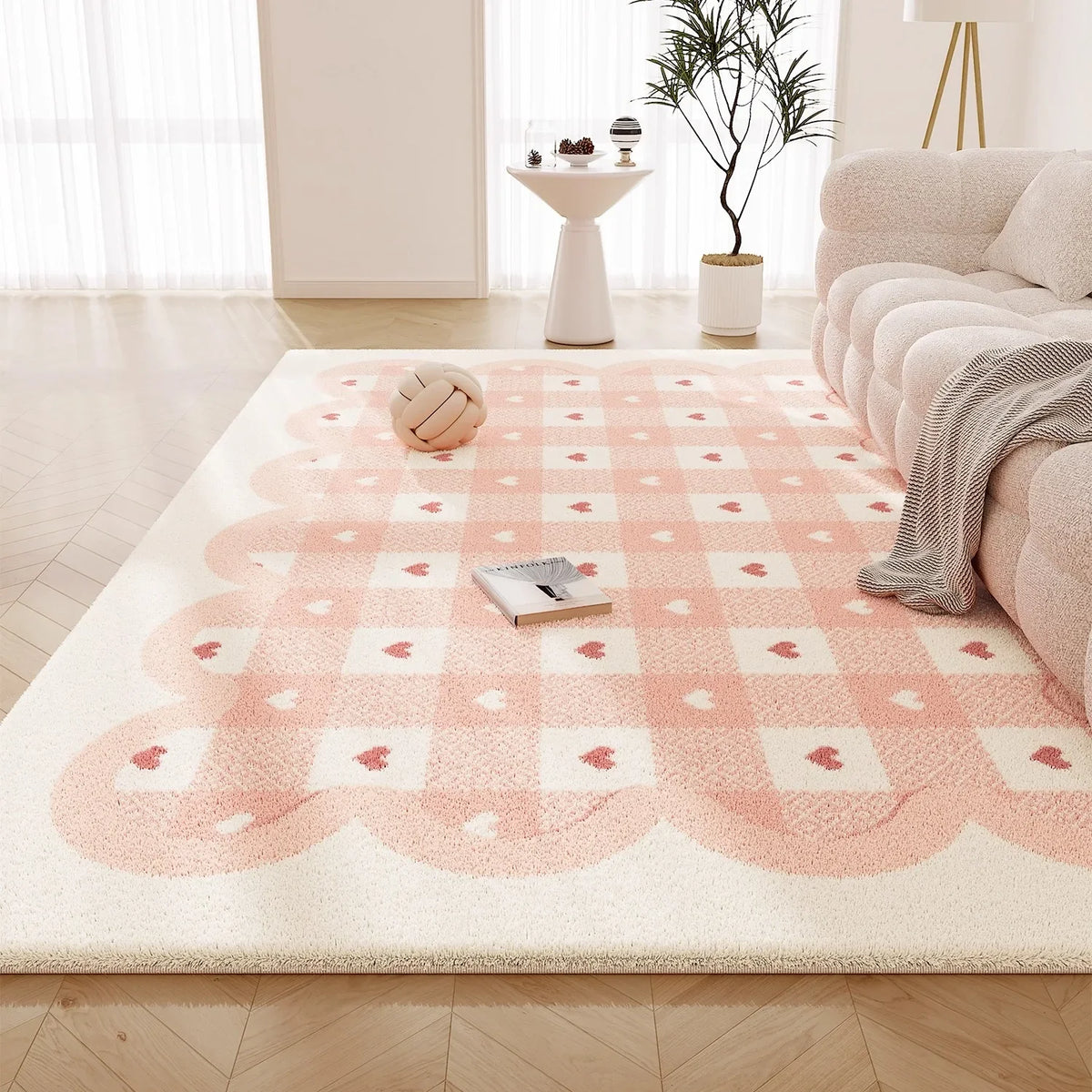 Sweet Pink Living Room Carpet Large Butterfly Print Fluffy Bedroom Rugs Soft Fashionable Ins Style Coffee Table Mats Alfombra 러그