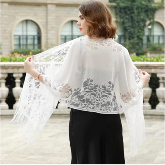 Hot Sale Floral Printed Lace Scarf Wedding Tassel Shawls Woman Beach Long Scarf Ladies Casual Wrap Headband 170*65cm