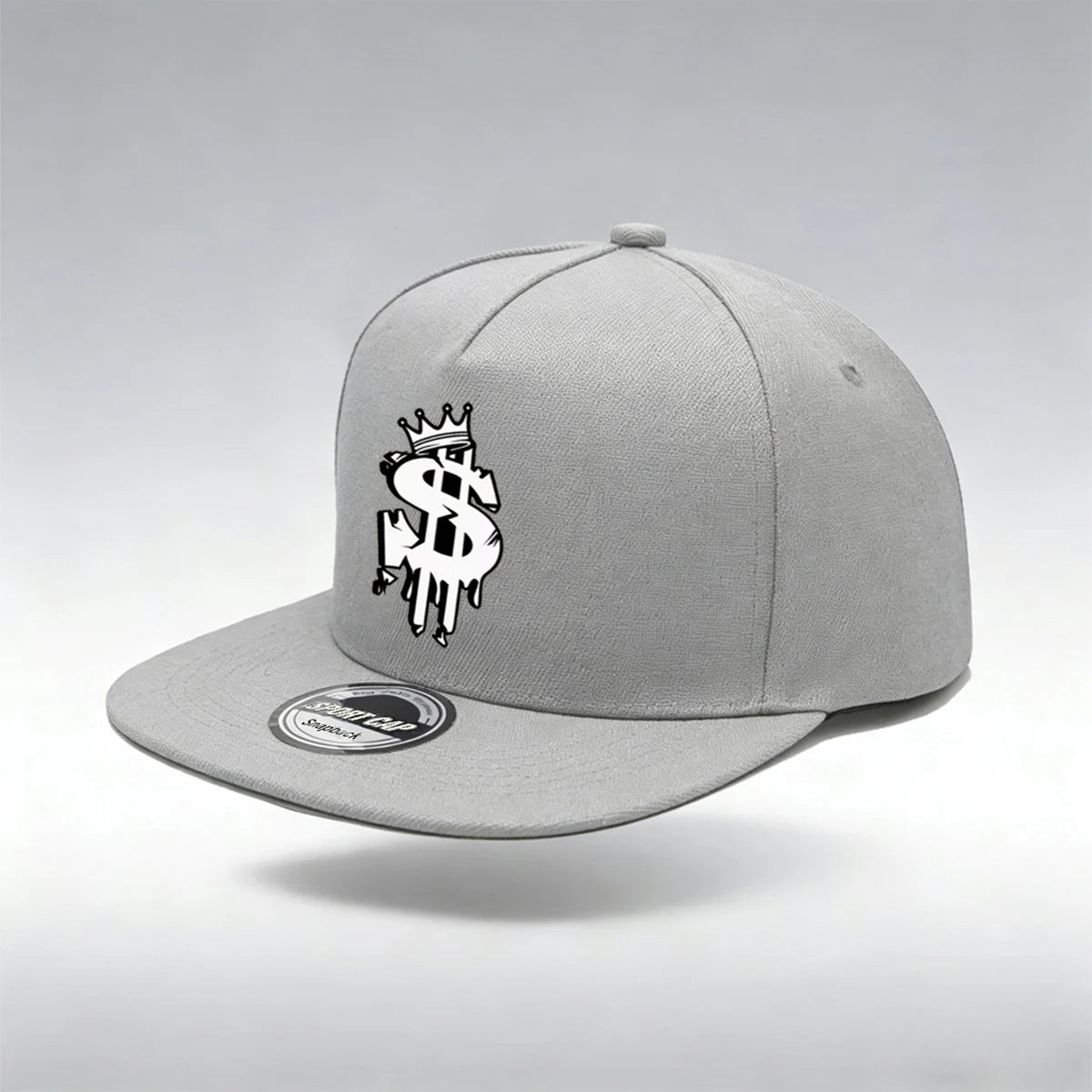1/2PC Men's Hip Hop Snapback Cap, Graffiti Dollar Crown Print Flat Bill Baseball Hat, Adjustable