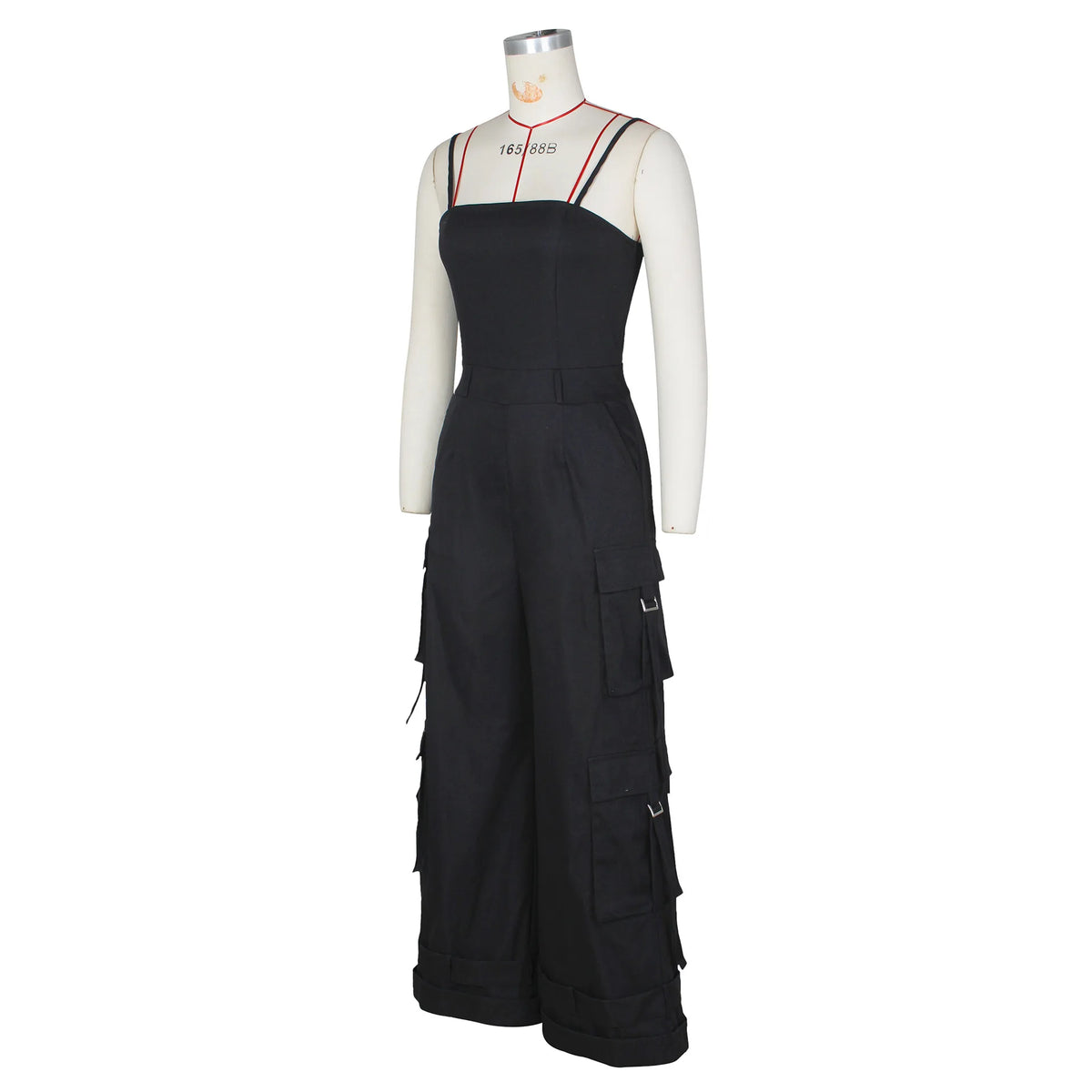Jumpsuits Women One Piece Cargo Pant Wide Leg Long Pants Loose Casual Sling Sleeveless Overalls Y2k Strapless Solid Rompers
