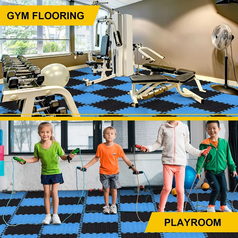 1-20PCS Soft Foam Interlocking Carpet Tiles - Non-Slip Puzzle Floor Mats Ideal for Home Gym and Baby Playroom Rugs for Bedroom