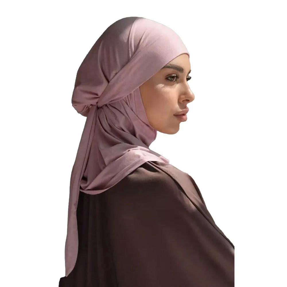 Bandage Instand Hijab Scarf for Muslim Women Plain Headscarf Head Wraps Islamic Turban Femme Musulman Headband Scarves
