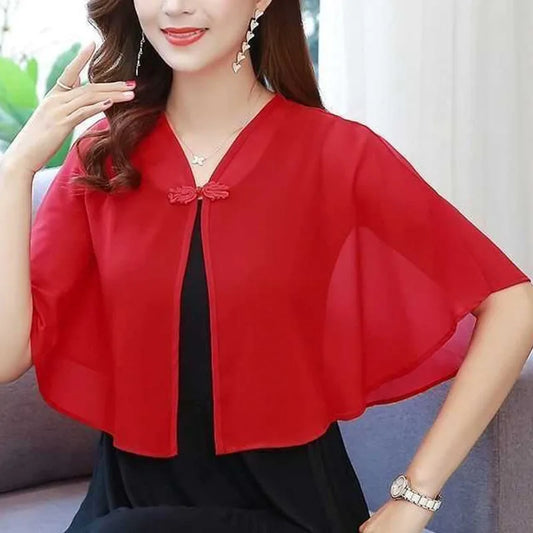 Summer Women's Sun Protection Clothing Super Thin Small Coat New Chiffon Shawl Tops Breathable Sunscreen Cardigan Chiffon Shawls