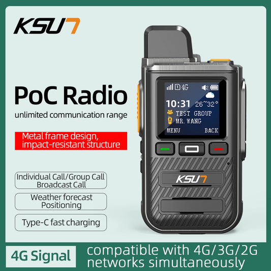 KSUN CT22 4800mAh Public Network Intercom 4G Full Netcom Metal Body Reflective Screen Type-C Fast Charge, Dual SIM Weather+GPS