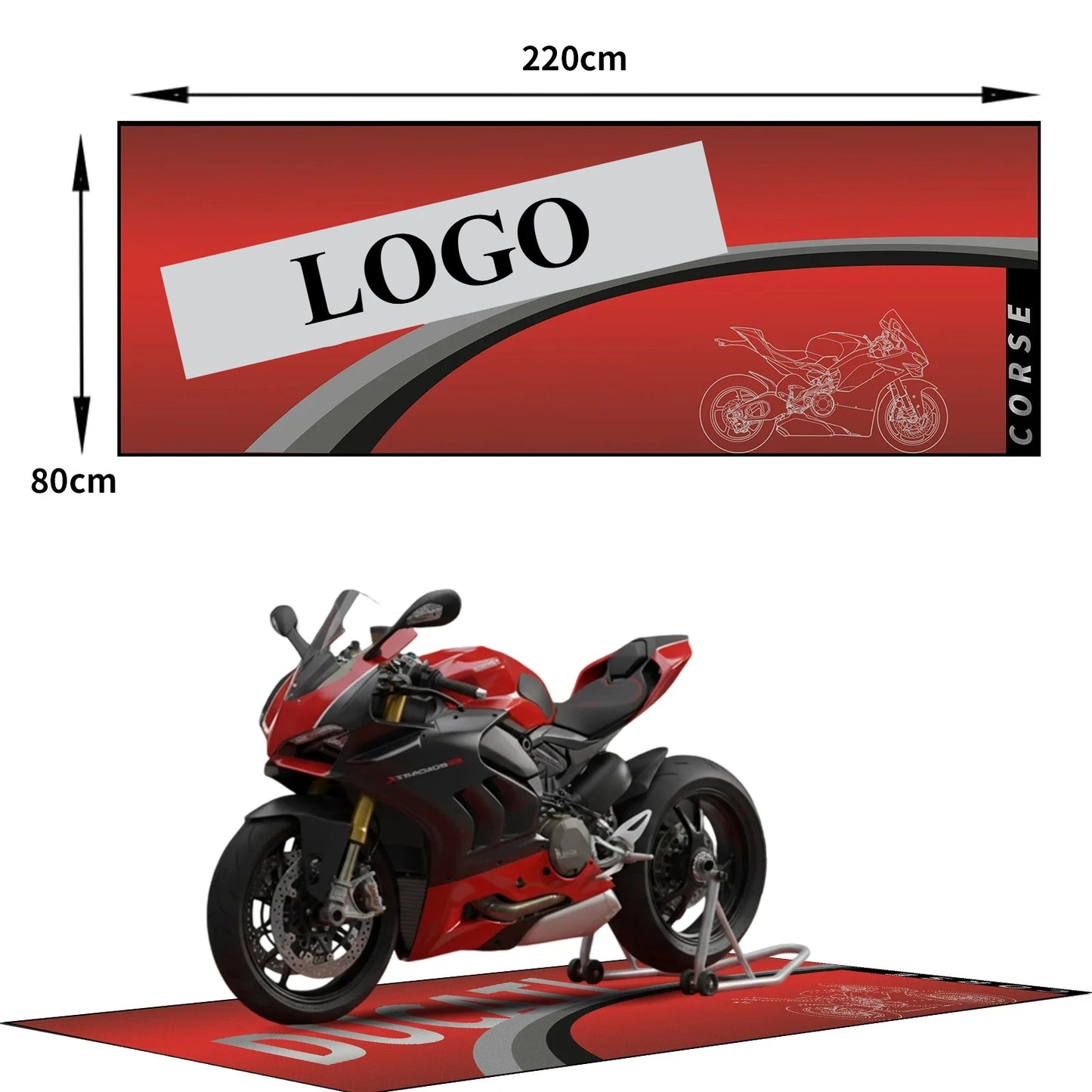 For DUCATI Garage mat motorcycle carpet racing cool motorcycle display motorcycle area carpet anti slip floor decoration carpet
