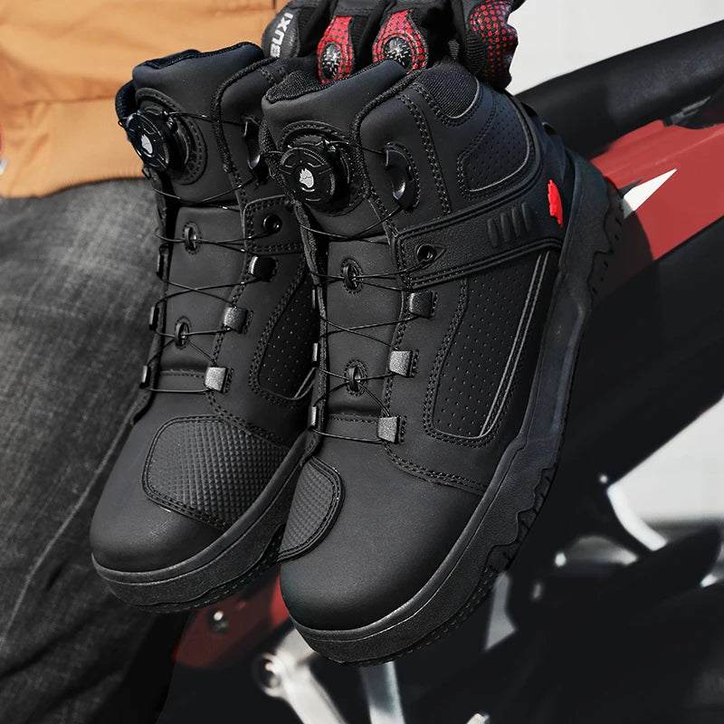 Motorcycle Riding Men Boots Waterproof Motocross Cycling Shoes Off-Road Motorbike Racing Anti-drop Breathable Equipment Soft