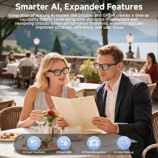 800W HD AI Smart Glasses with Camera, 1080P HD Video Recording, AI Assistant, Real-Time Translation, with Color-Changing Lenses