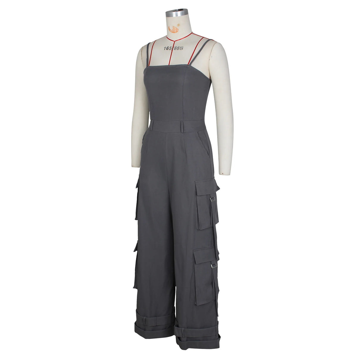 Jumpsuits Women One Piece Cargo Pant Wide Leg Long Pants Loose Casual Sling Sleeveless Overalls Y2k Strapless Solid Rompers
