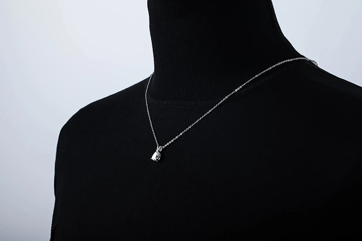 AnuJewel 2.5ct D Color Pear Cut Teardrop Moissanite Diamond Pendant Neckalce 925 Sterling Silver Necklace Jewelry