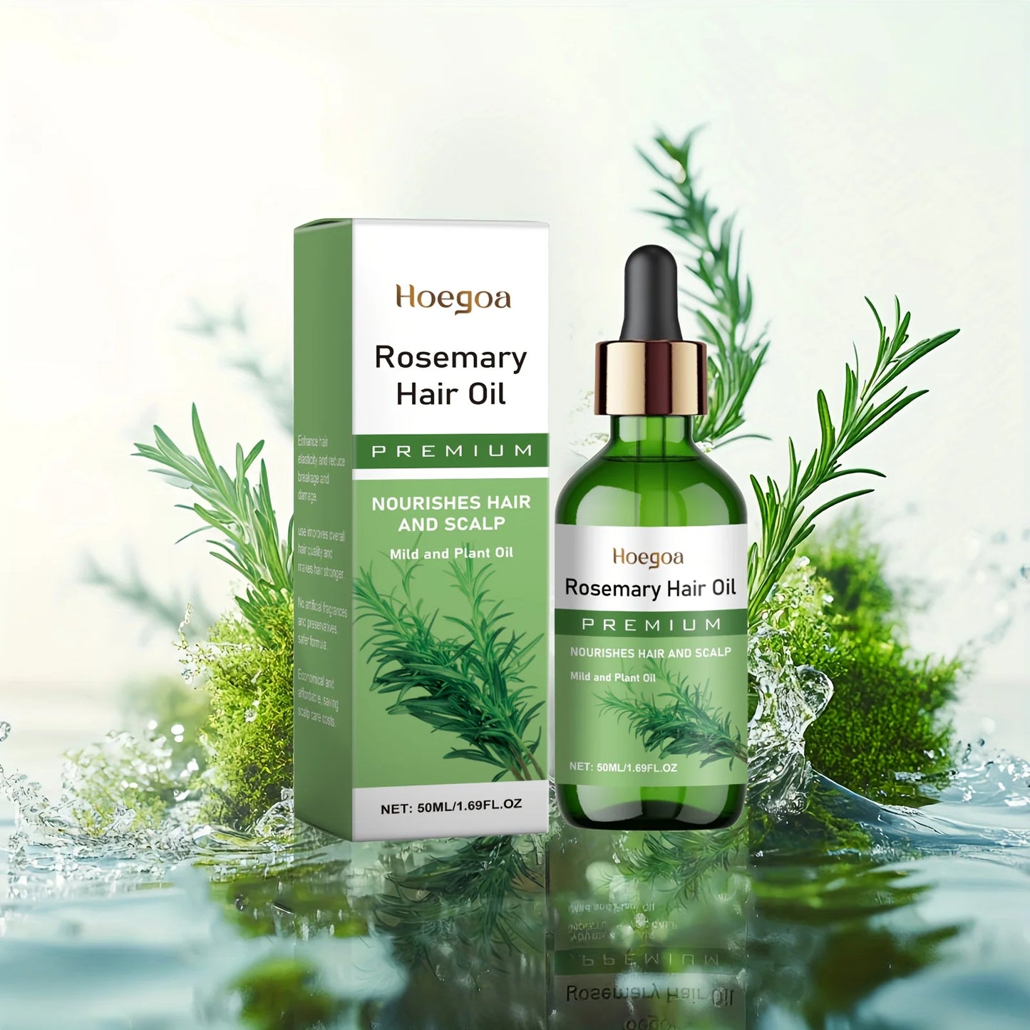 Rosemary Plant Hair Oil Nourish Scalp Dry Damaged Hair Smooth Frizzy Texture Improve Brittle Hair Gentle Daily Scalp Care