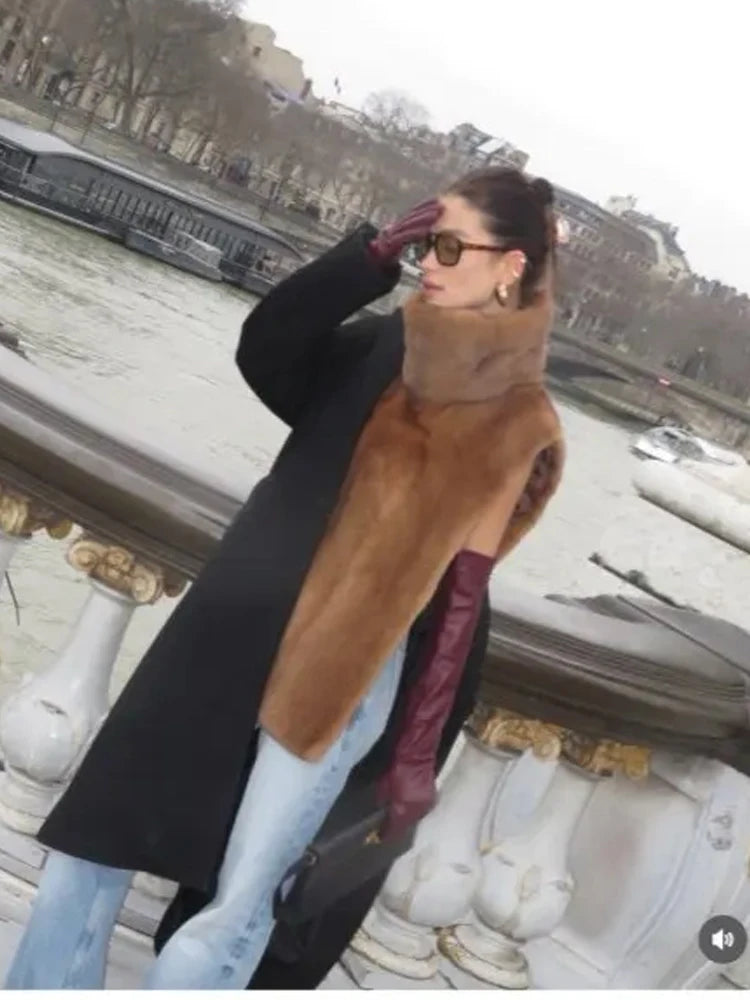 HDHOHR 2026 High Quality Real Mink Fur Vast Full Pelt Fur Coats Fashion Natural Mink Fur Jackets Winter Female Fur Warm Vast