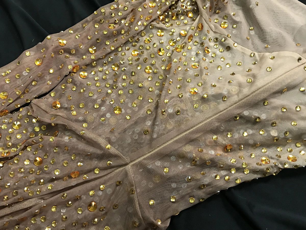 Performance Clothing Nightclub Bar Full Diamond Mesh Long-Sleeved One-Piece Trousers Female Jumping Girl Dancing Team Singer