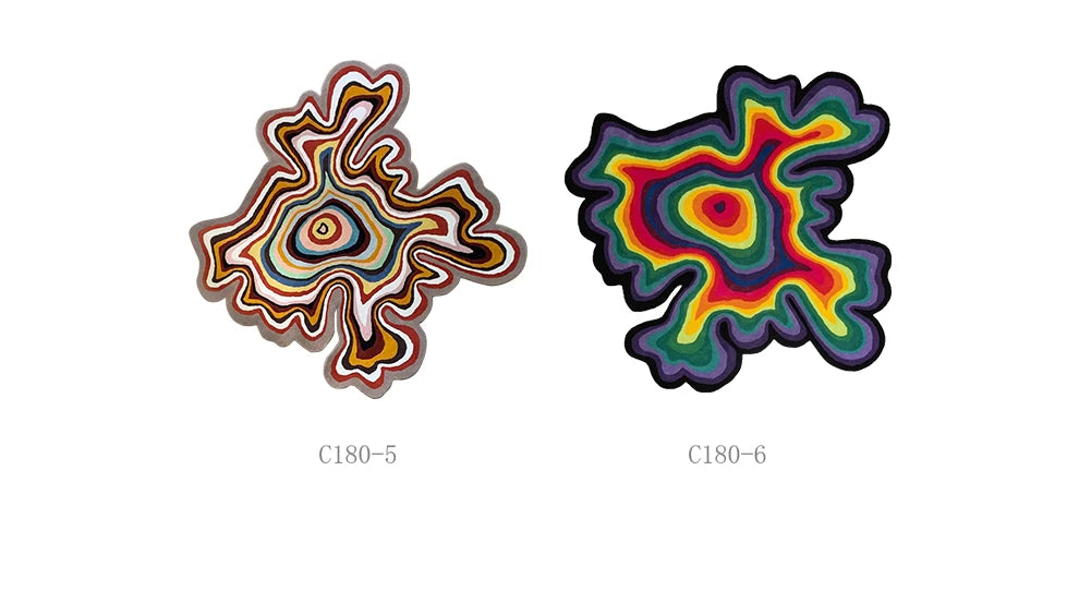 Creative Design Living Room Decoration Carpet Irregular Rainbow Rugs for Bedroom Fluffy Soft Dopamine Plush Rug Home Thick Mat