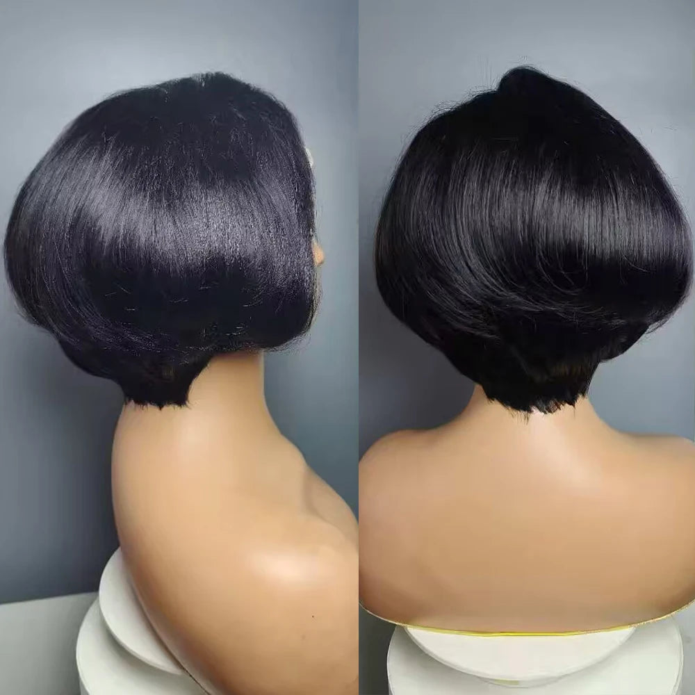 350 Density Human Hair Glueless Wigs 100% Human Hair Straight 4×4 High Density Wig Lace Frontal Wigs Pre Plucked Can Be Restyle