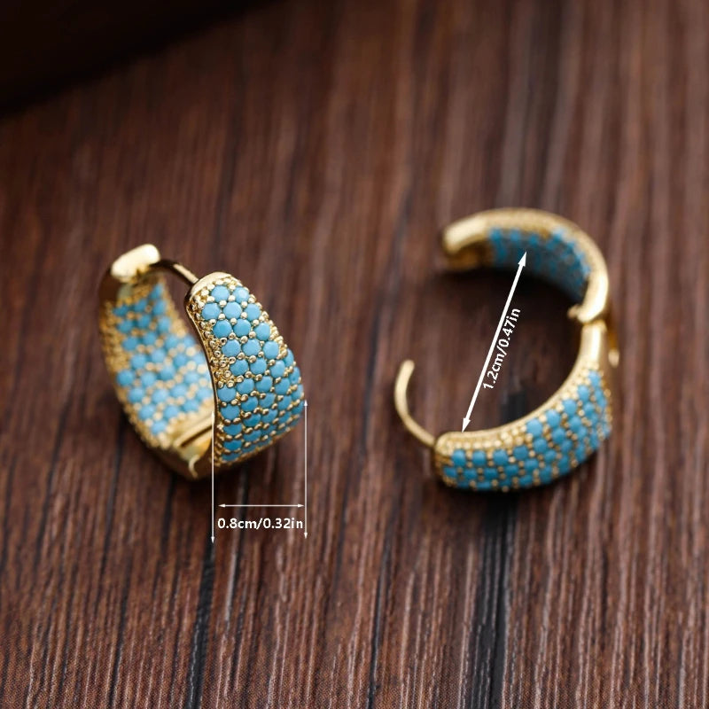 Women's Earrings Bohemian Style Clip Earrings Copper Synthetic Turquoise Earrings Party Wedding Mother's Day Accessories