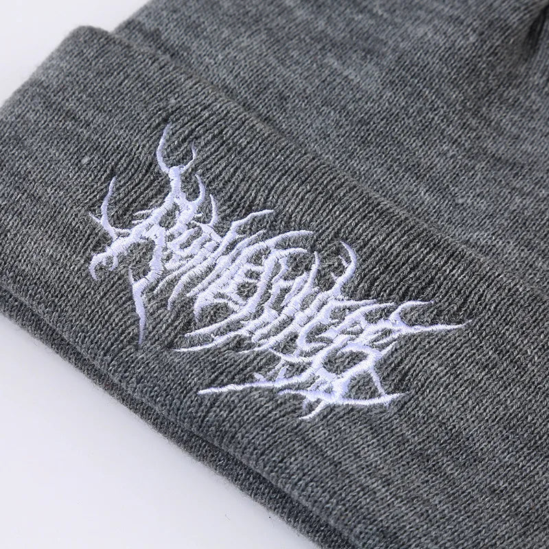 Warm Women Men Winter Beanies Hats Gothic Street Punk Knitted Bonnet Caps 100% Cotton Fashion Keep Warm Skullies Beanies Hats