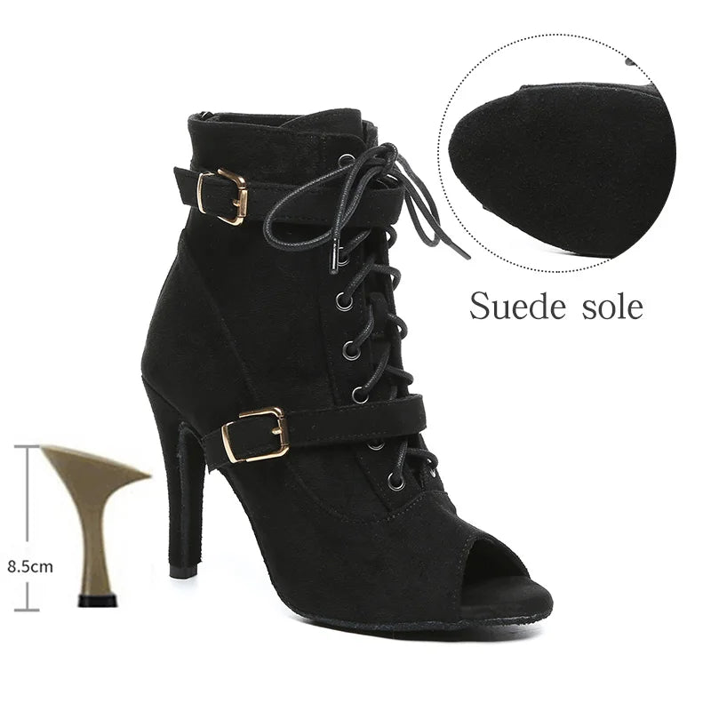SWDZM New Ladies Dance Shoes Ballroom Dance Boots Denim Jazz Dance Shoes Girls Sexy Pole Dance Ballroom Dance Cowboy Boots