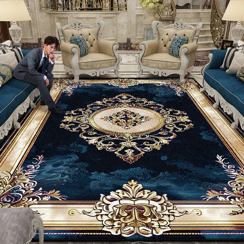Large Area Gorgeous Carpet Living Room European Decoration Coffee Table Floor Mat Non-slip Bedroom Cloakroom Rugs Customizable