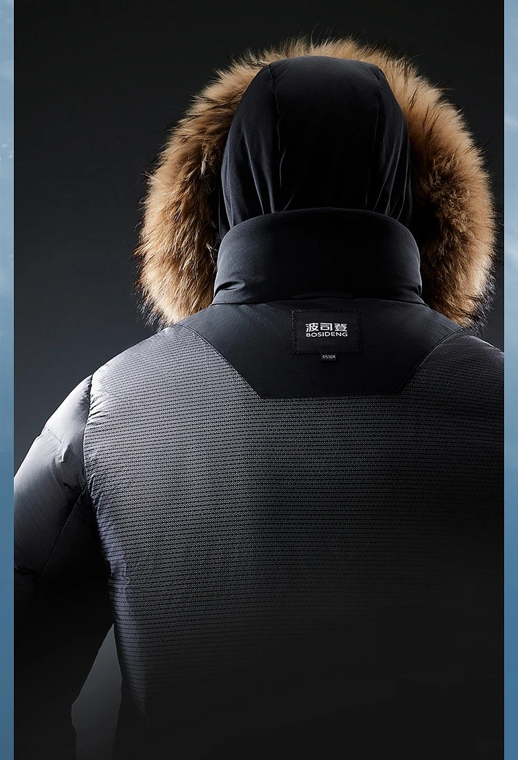 Bosideng Women 6th Generation Extreme Cold Goose Down Parka -20℃ Cold Resistance Winter Puffer Coat with Detachable Raccoon Fur