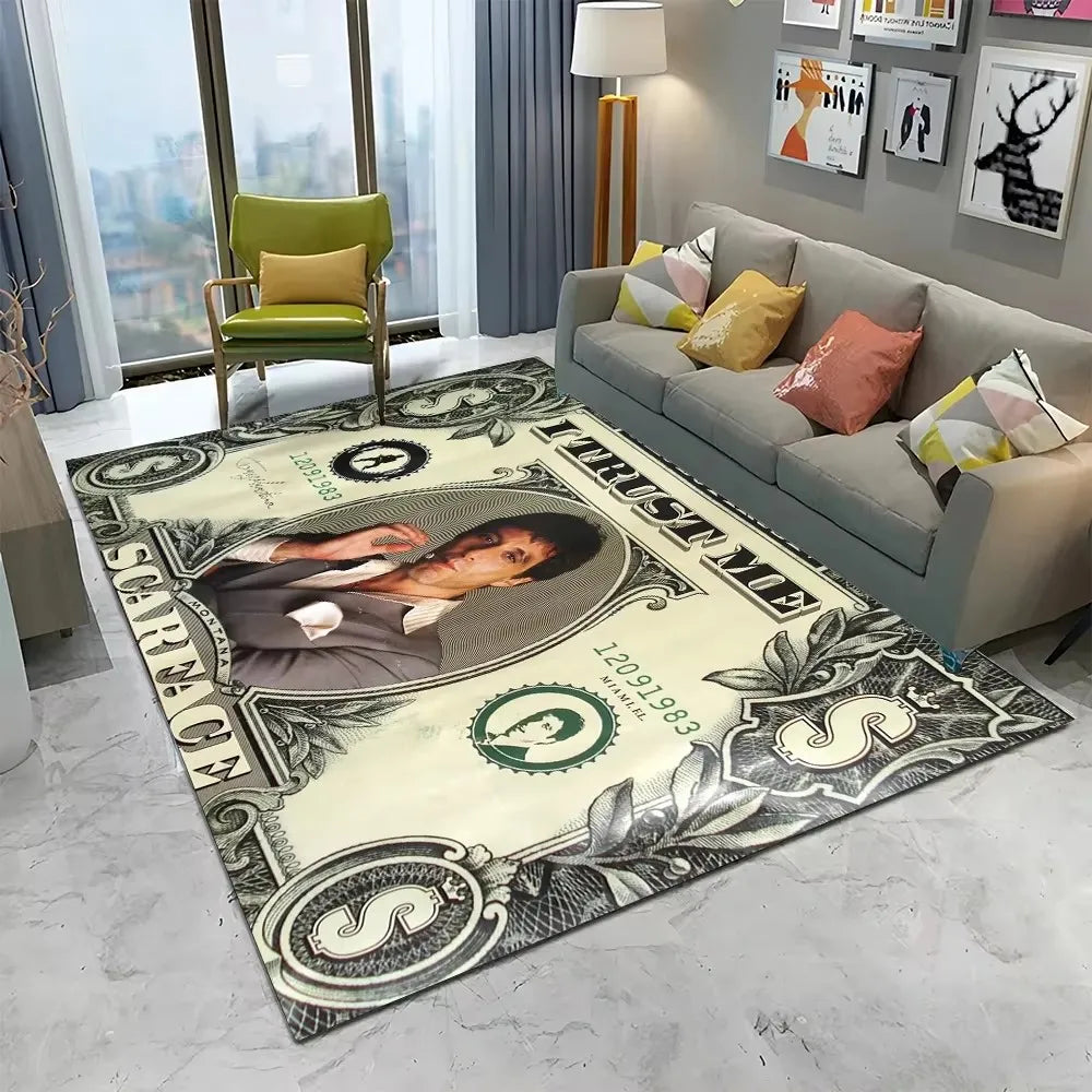 Scarface 3D Classic Movie Tony Carpet Rug for Home Living Room Bedroom Sofa Doormat Decor,kids Play Area Rug Non-slip Floor Mat