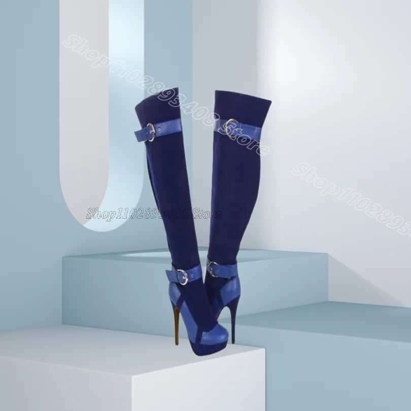 Purple Patchwork Design Stiletto Sandals Round Toe Splicing British Style Fashion Party Spring Women Shoes Zapatos Para Mujere