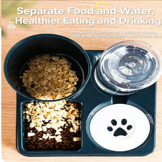 Double Cat Bowl Raised Anti Slip Pet Food Water Feeder No Spill Detachable Design for Cat Dog Puppy Daily Pet Feeding Supplies