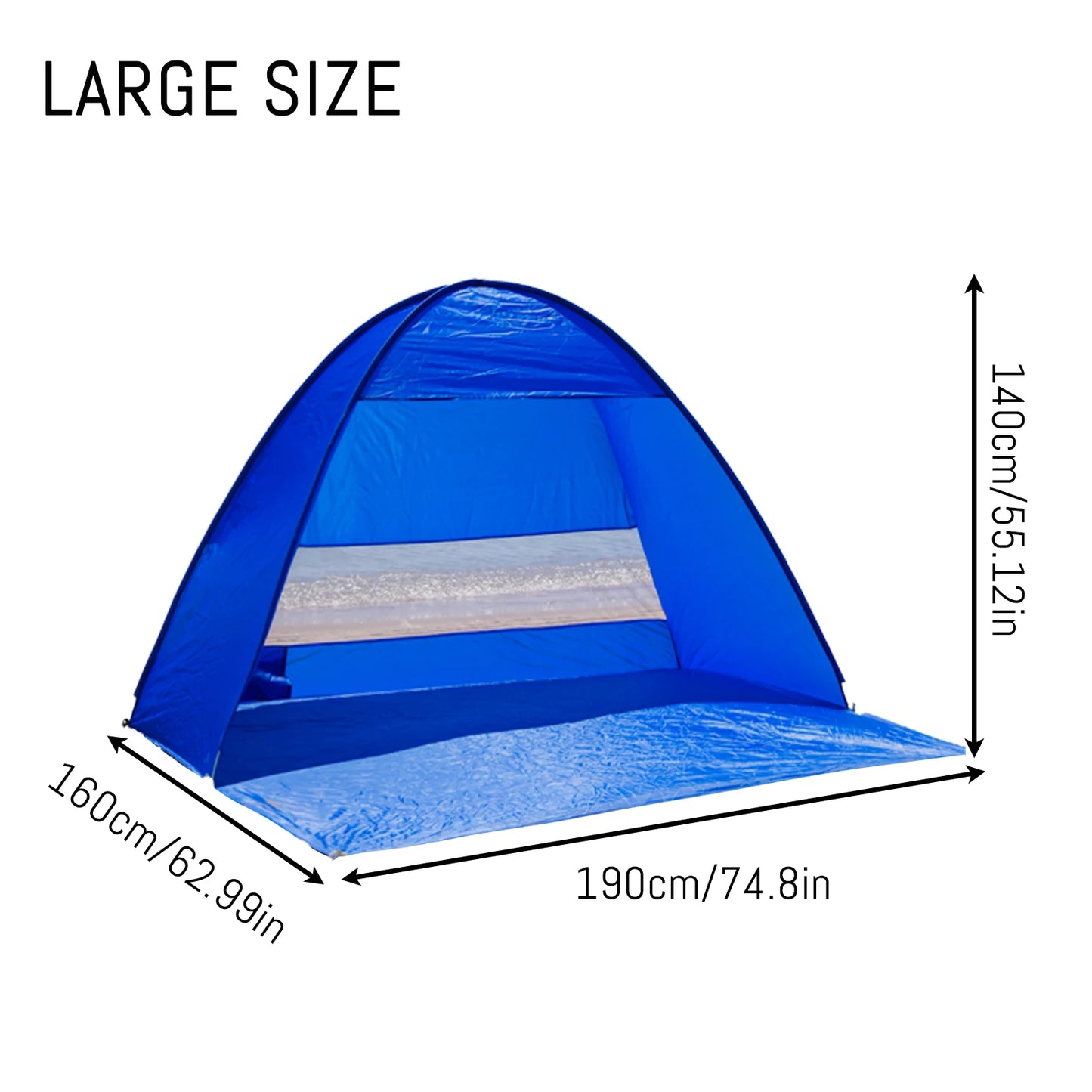 PAKICETUS Pop-up Beach Tent, Compact Folding Sun Shelter with Handbag, Lightweight Outdoor Tent for Camping Picnic Travel Beach Vacation