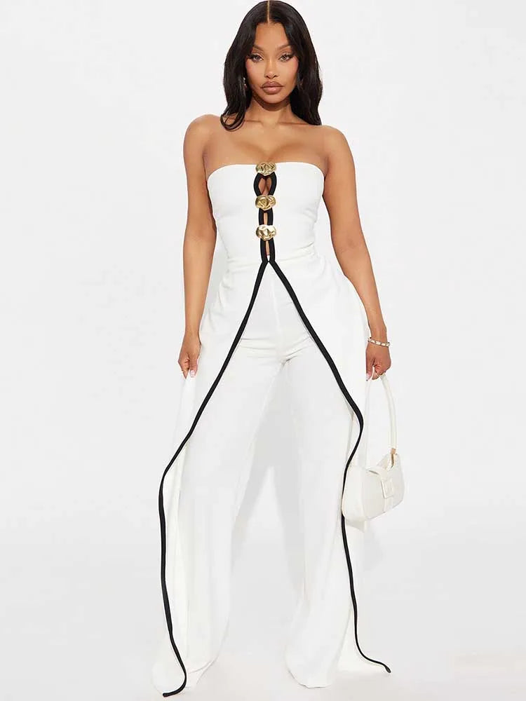 Full Strapless Jumpsuit Sexy Slim Office Lady Summer Sleevelesss Women Jumpsuits Elegant Sexy Jumpsuit Wholesale Dropshipping