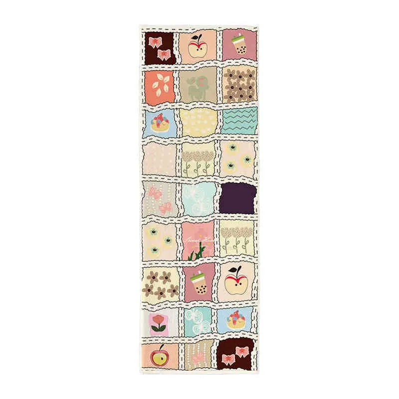 VIKAMA Cute Girly Shag Rugs - Cartoon Patchwork Checkered Carpet for Live Room Decor,Ultra Soft Plush Area Rug for Girl Bedroom