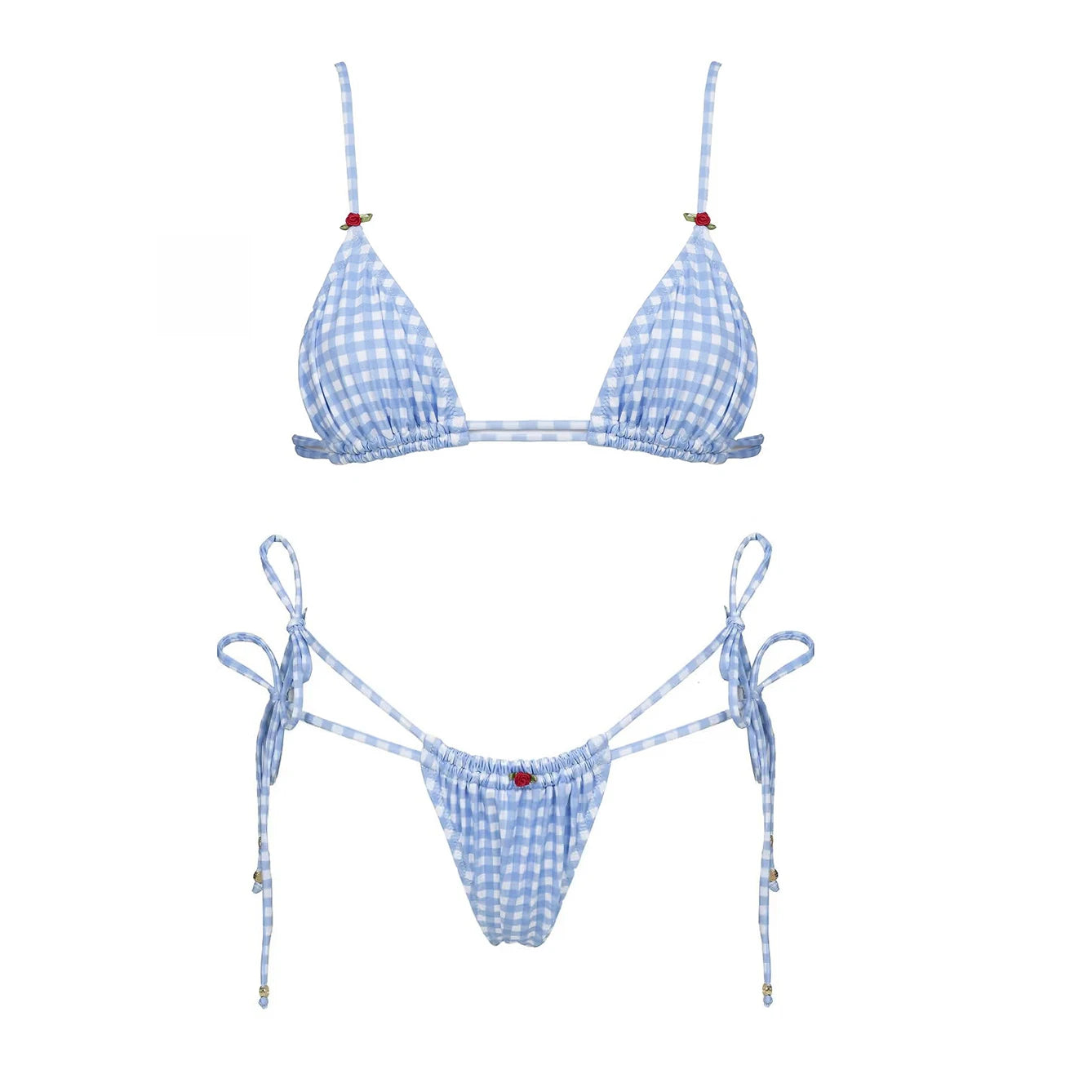 Striped 3Pcs Bandeau Biquini 2026 Women Sexy Swimsuit Push Up Swimwear Female Swimming Suits Low Waisted Bathingsuit Beachwear