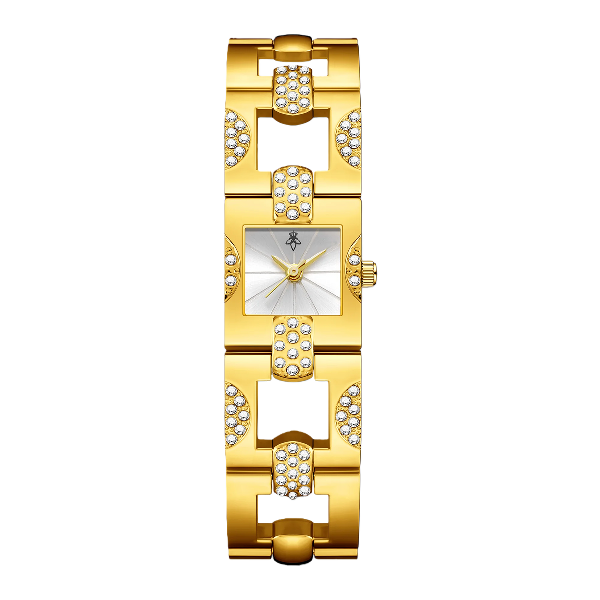 YaLaLuSi Ladies’ Openwork Niche Square Diamond-Set Bracelet Quartz Watch with Geometric Steel Strap – Affordable Luxury