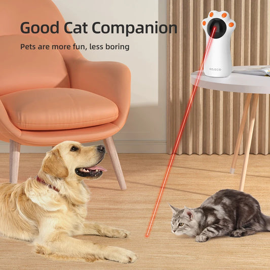 ROJECO Automatic Cat Laser Toy Interactive Intelligent Toys LED Motion Activate Pet Indoor Handheld Wireless Cat Toy Accessories