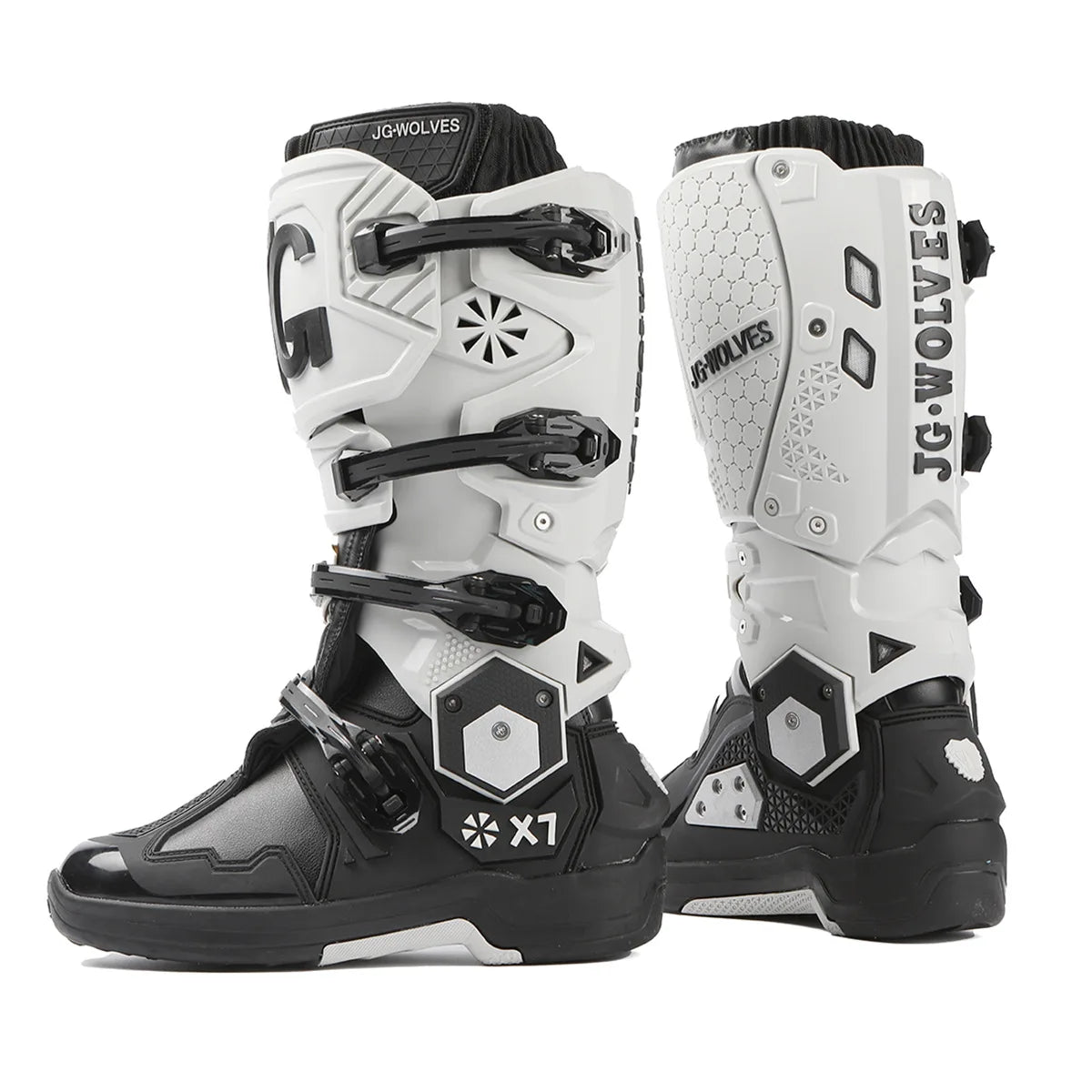 Men Professional Motocross Mid-Calf Long High Ankle Off-Road Racing Boots Moto Rider Protective Shoes Men Woman Motorcycle Boots