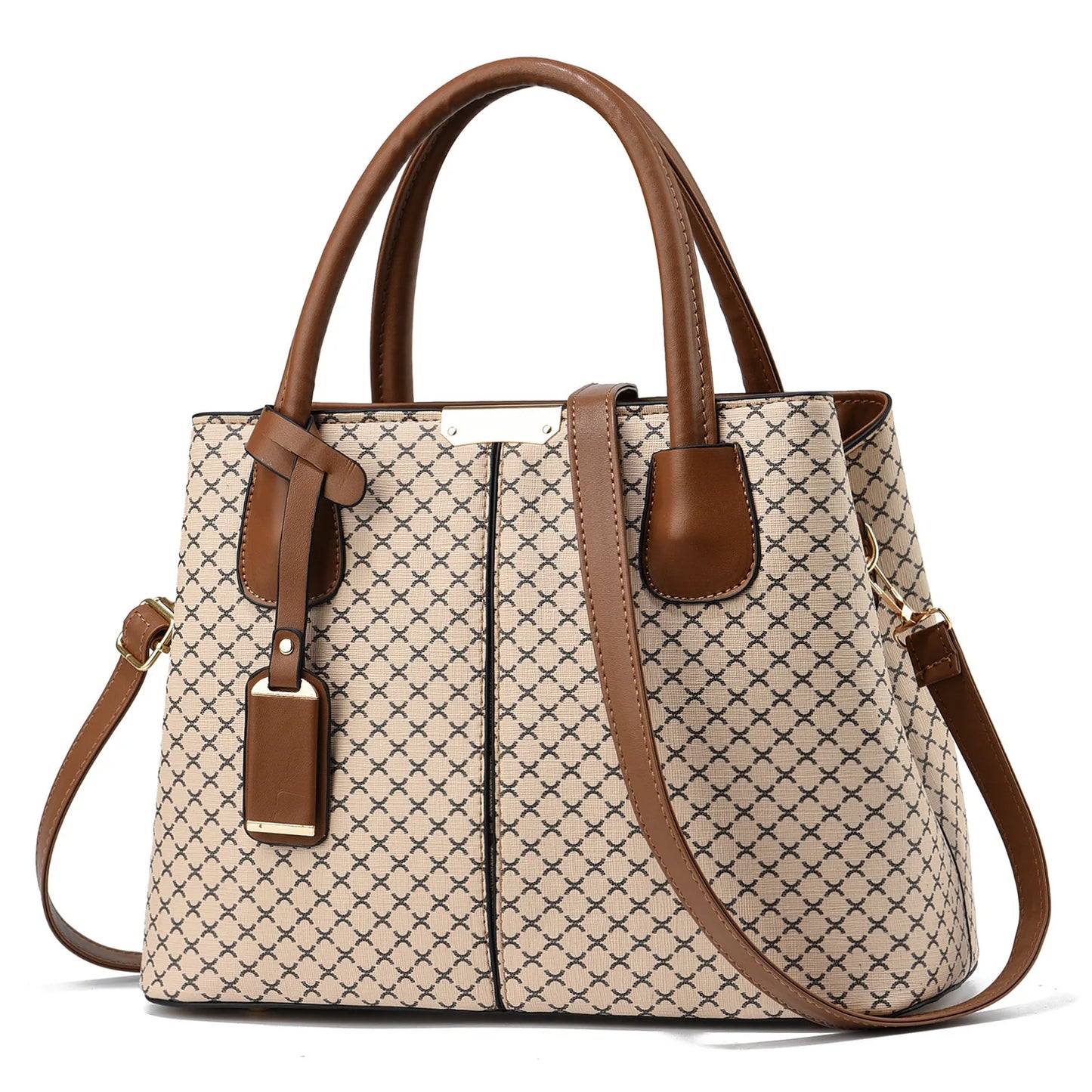 High-grade light luxury vintage printed women's handbag, temperament fashion texture, foreign style all shoulder crossbody bag