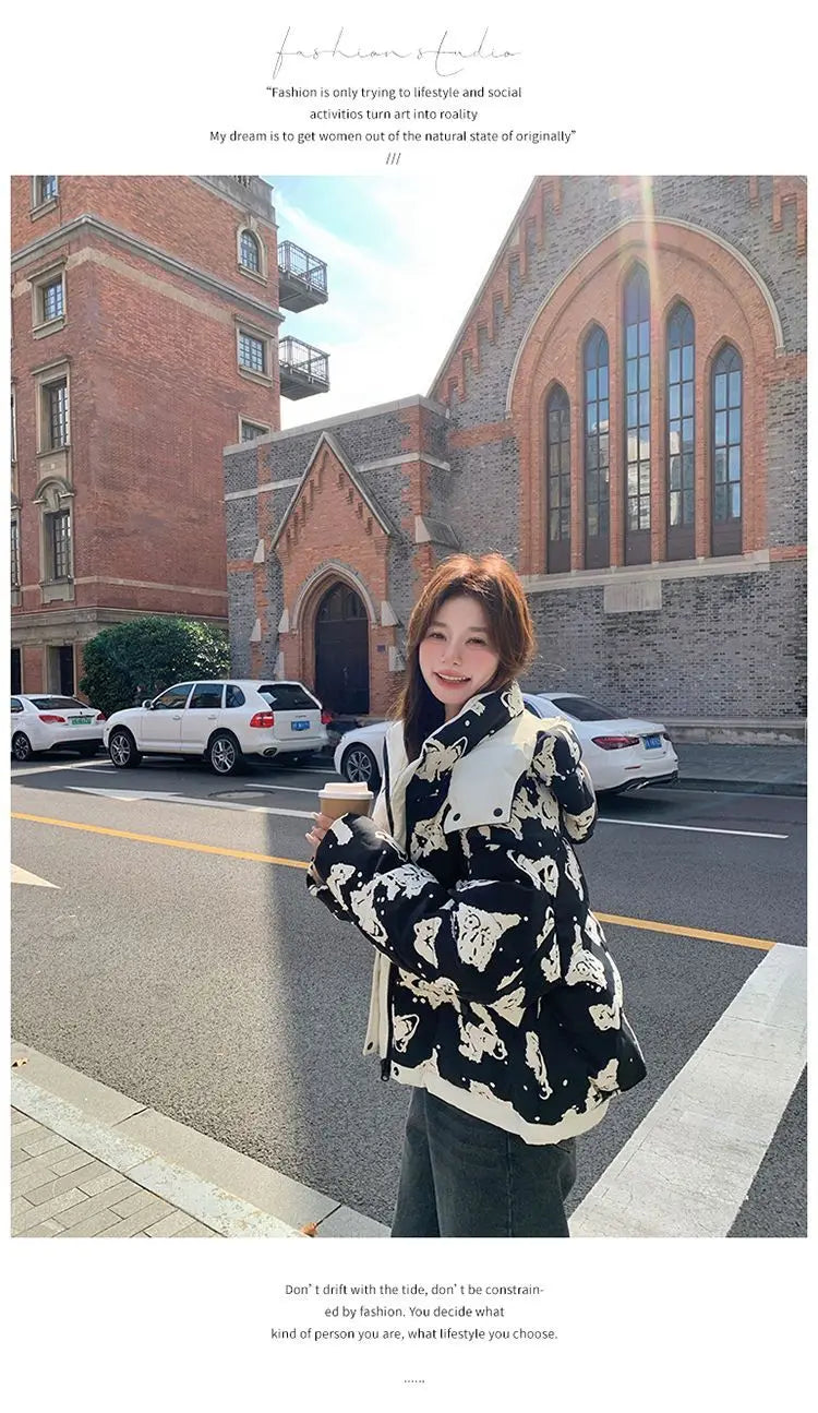 Women's Clothing High-end Plus Size Down Jacket Winter Warm New Hooded Loose White Duck Down Outerwear Quilted Pockets Coats