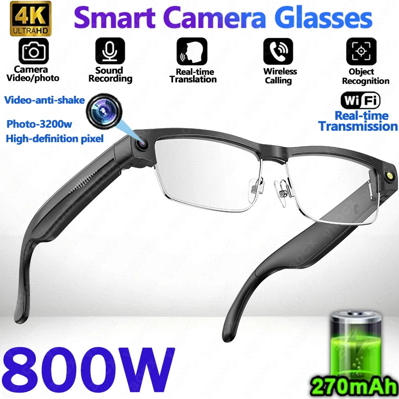 2026 4K Smart Glasses AI Translation Color-changing Lenses High-definition Voice Call Music Local Open-ear Audio Smart Glasses