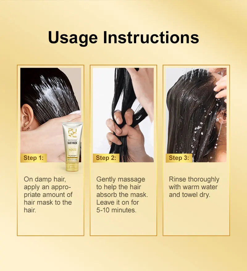 PURC Argan Oil Hair Mask Smoothing Repair Damaged Frizz Hair Treatment Straightening Nourishing Shine Hair Care 65g New Sales